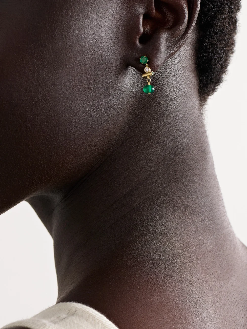 Ileana Makri 18-karat Gold Multi-stone Earrings, styled view