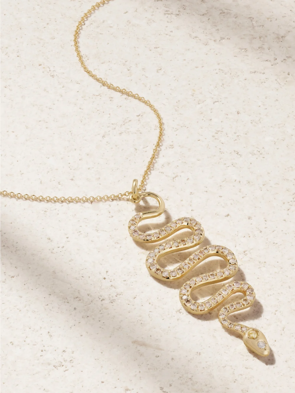 Ileana Makri Black Mamba 18-karat Gold Diamond Necklace