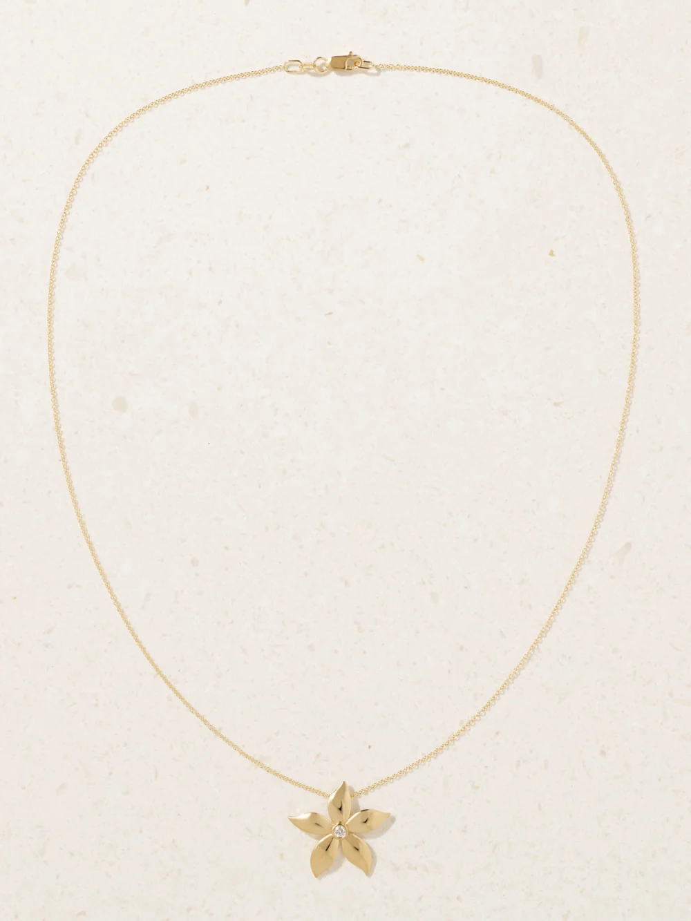 Close-up detail of the Ileana Makri Blossom 18-karat Gold Diamond Necklace
