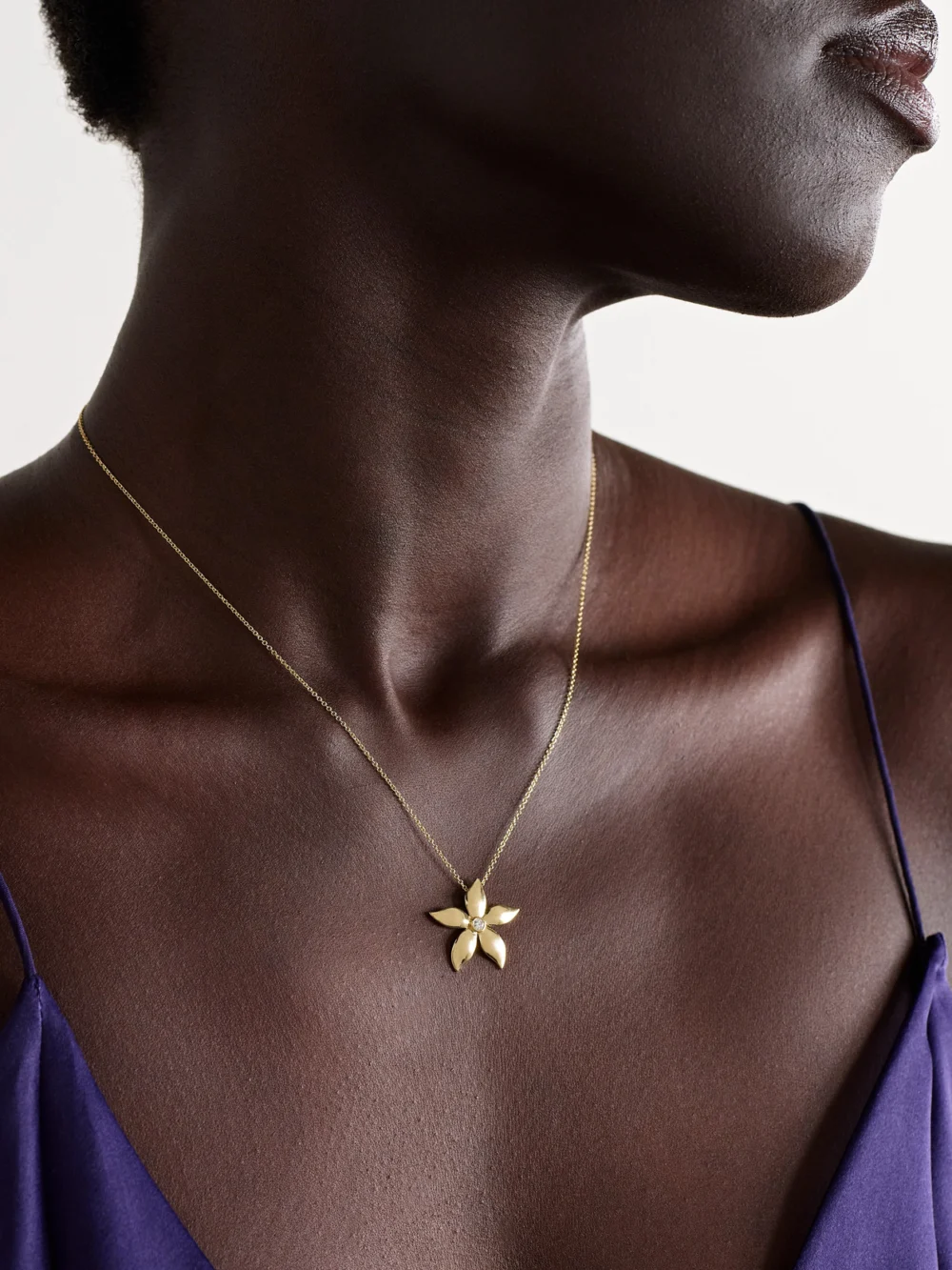 Ileana Makri Blossom 18-karat Gold Diamond Necklace, styled view