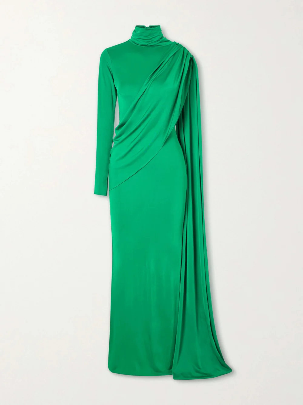 Ilkyaz Ozel Aya Scarf-detailed Satin Gown in green