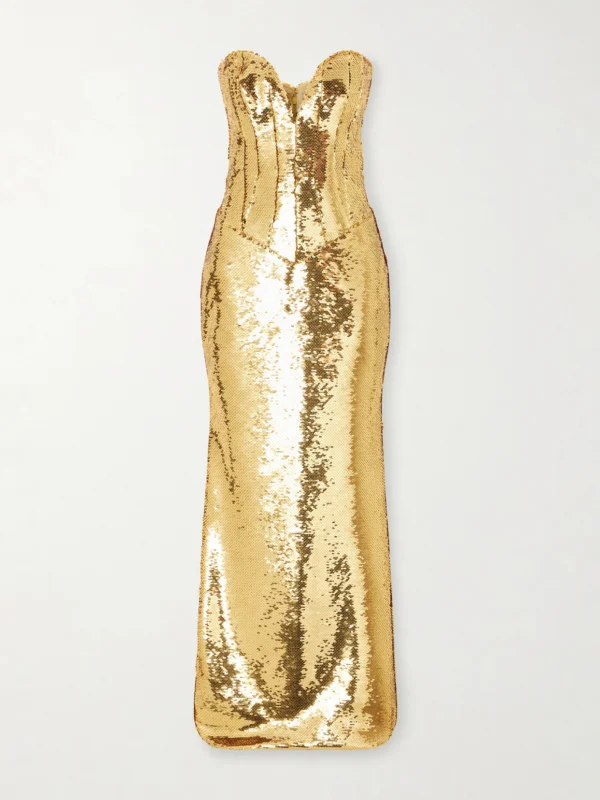 Ilkyaz Ozel Azzurra Paillette-embellished Dress