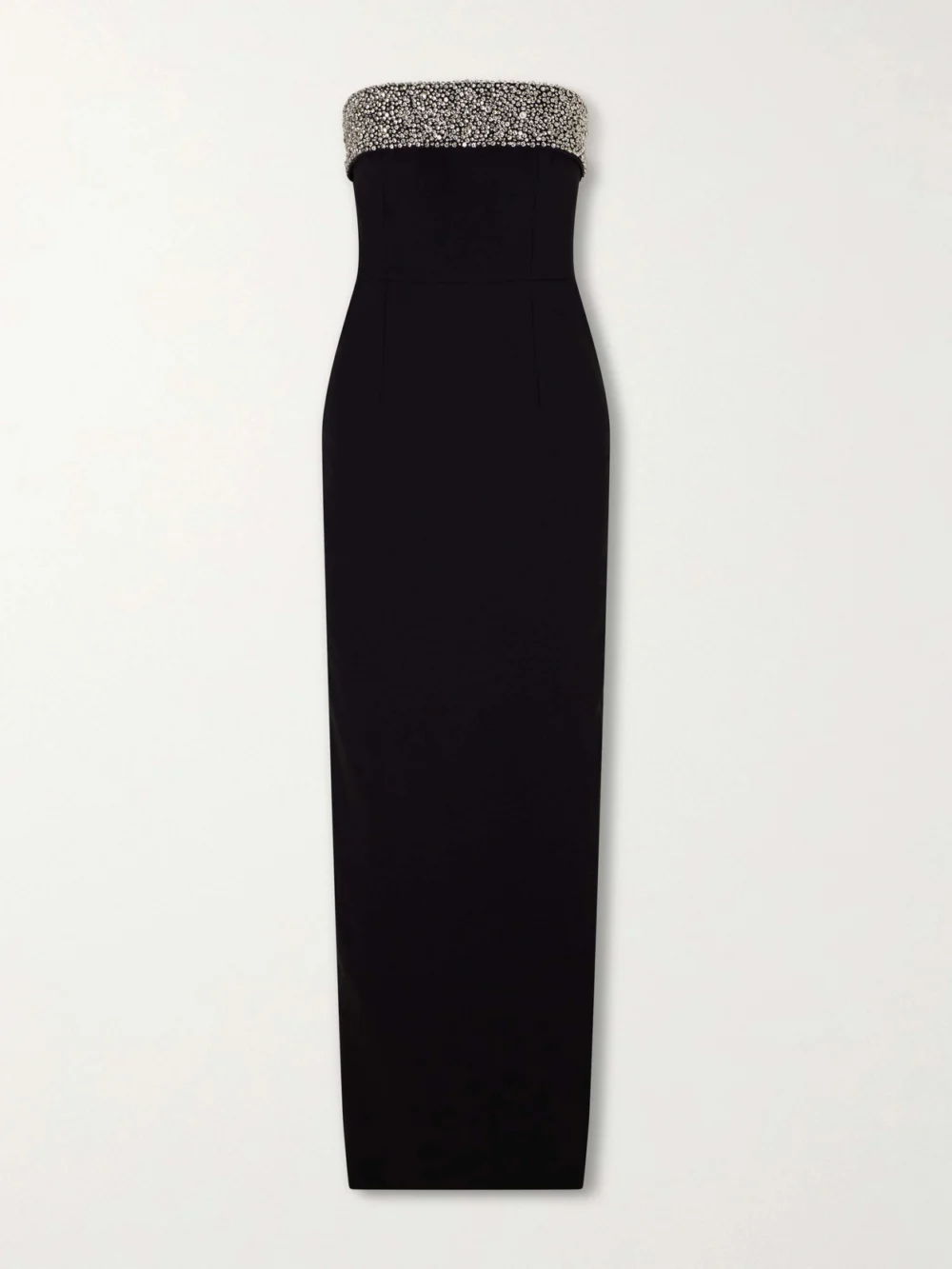 Ilkyaz Ozel Crystal-embellished Crepe Gown in black