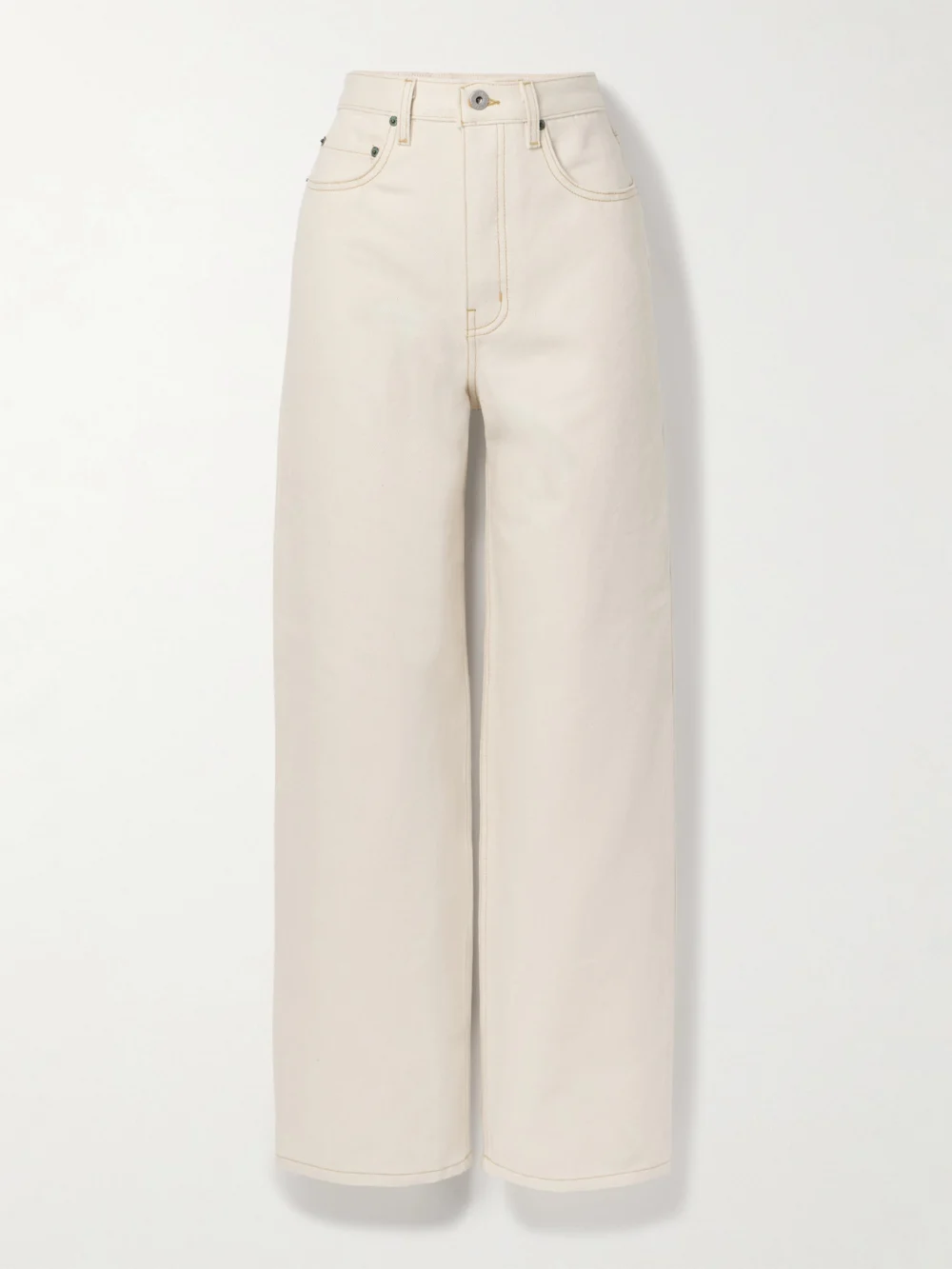 Interior The Ty High-rise Wide-leg Jeans in ecru