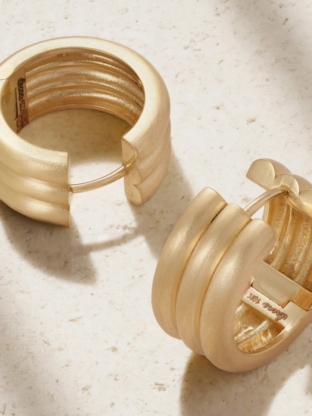Back view of the Irene Neuwirth 18-karat Gold Hoop Earrings