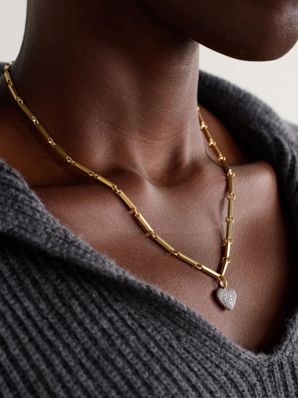 Irene Neuwirth 18-karat Yellow and White Gold Diamond Necklace, styled view