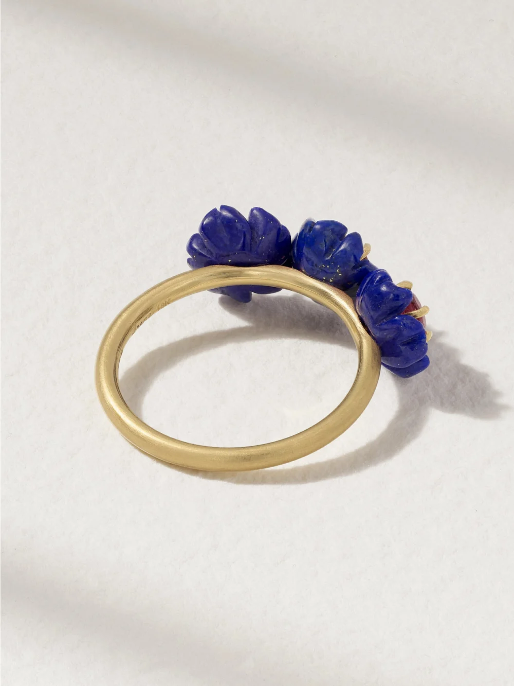 Back view of the Irene Neuwirth Botanical 18-karat, Lapis Lazuli and Tourmaline Ring