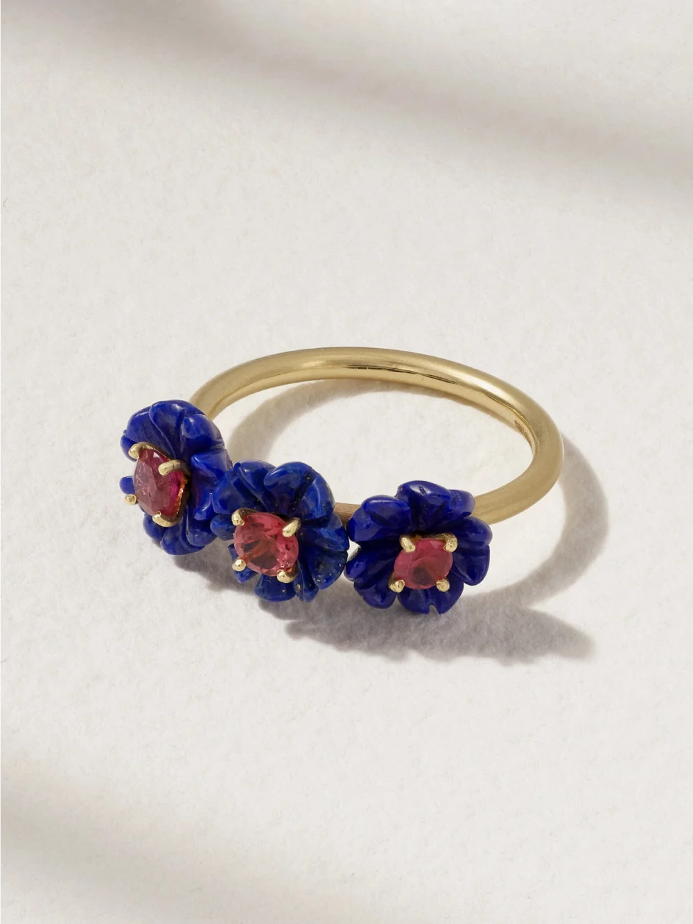Irene Neuwirth Botanical 18-karat, Lapis Lazuli and Tourmaline Ring in blue