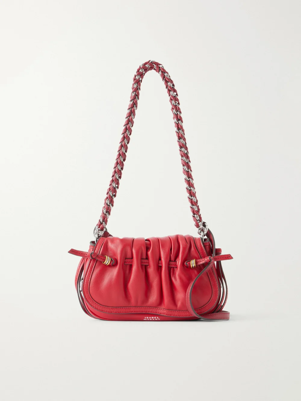 Isabel Marant Bolton Embellished Gathered Leather Shoulder Bag