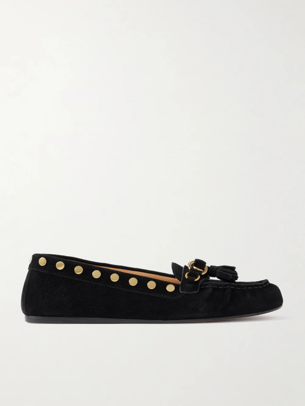 Isabel Marant Faxel Embellished Suede Loafers in black
