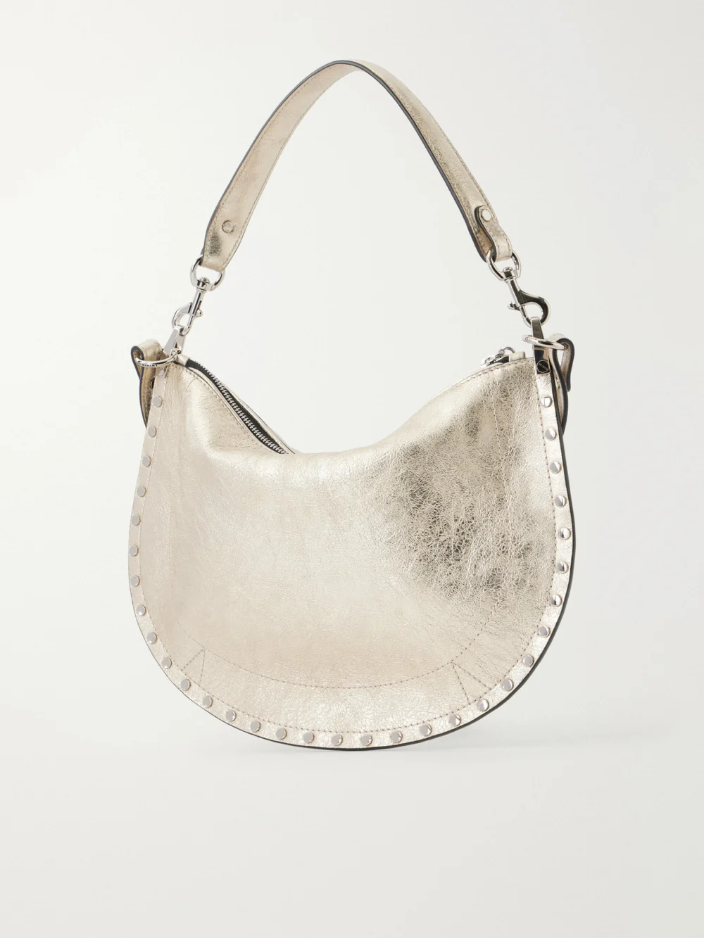 Back view of the Isabel Marant Oskan Embellished Metallic Leather Shoulder Bag