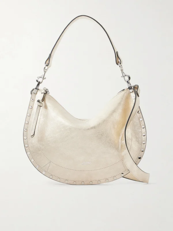 Isabel Marant Oskan Embellished Metallic Leather Shoulder Bag