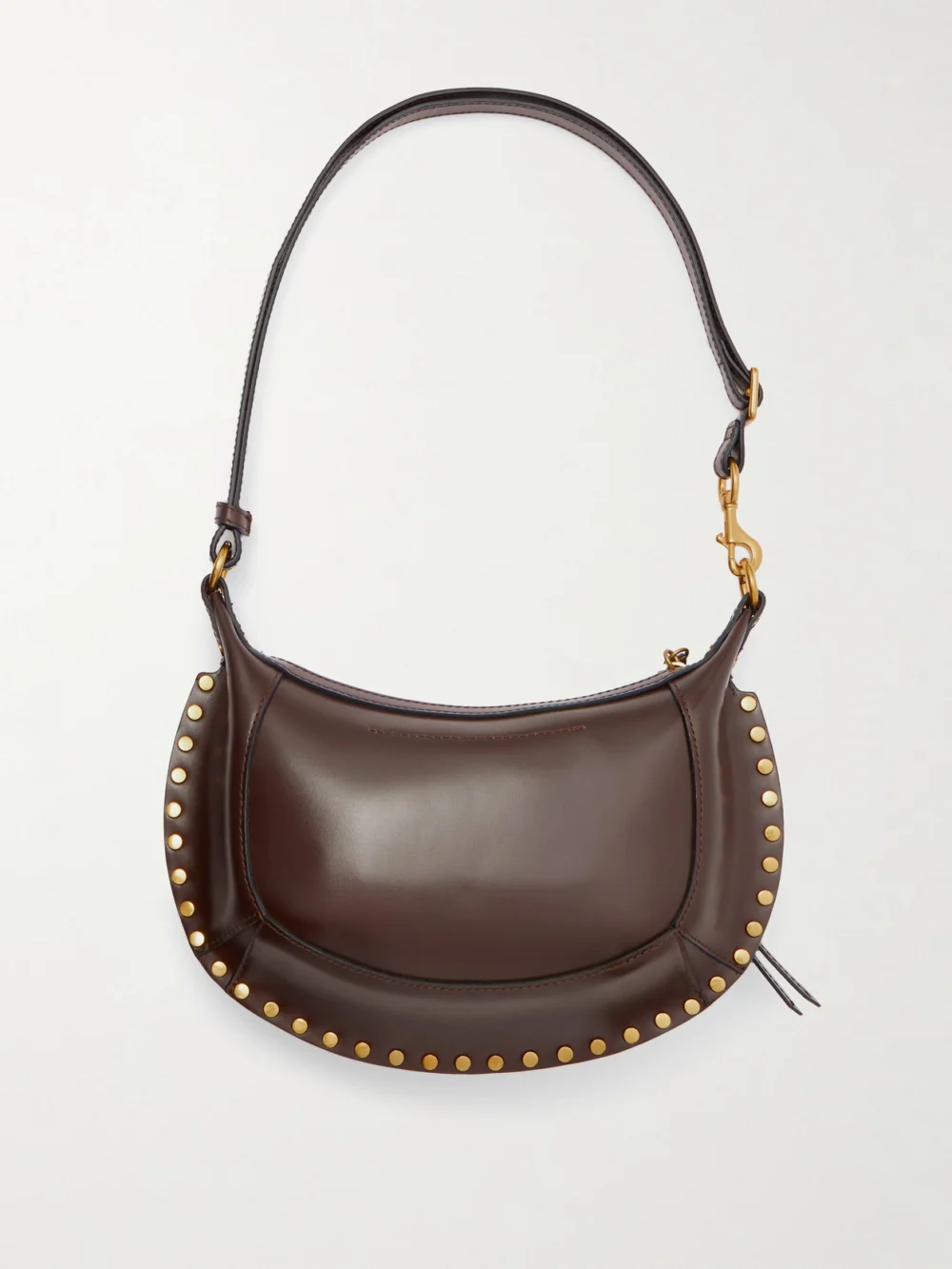 Back view of the Isabel Marant Oskan Moon Studded Leather Shoulder Bag