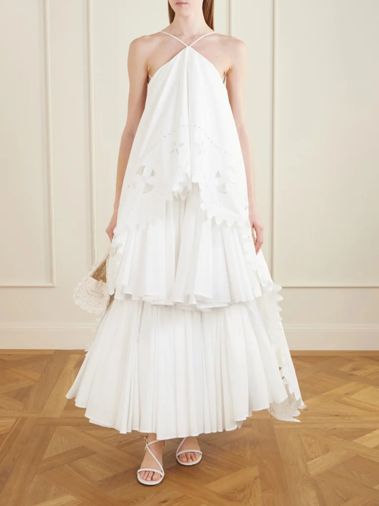 Jacquemus La Robe Provençale Embroidered Cotton Maxi Dress