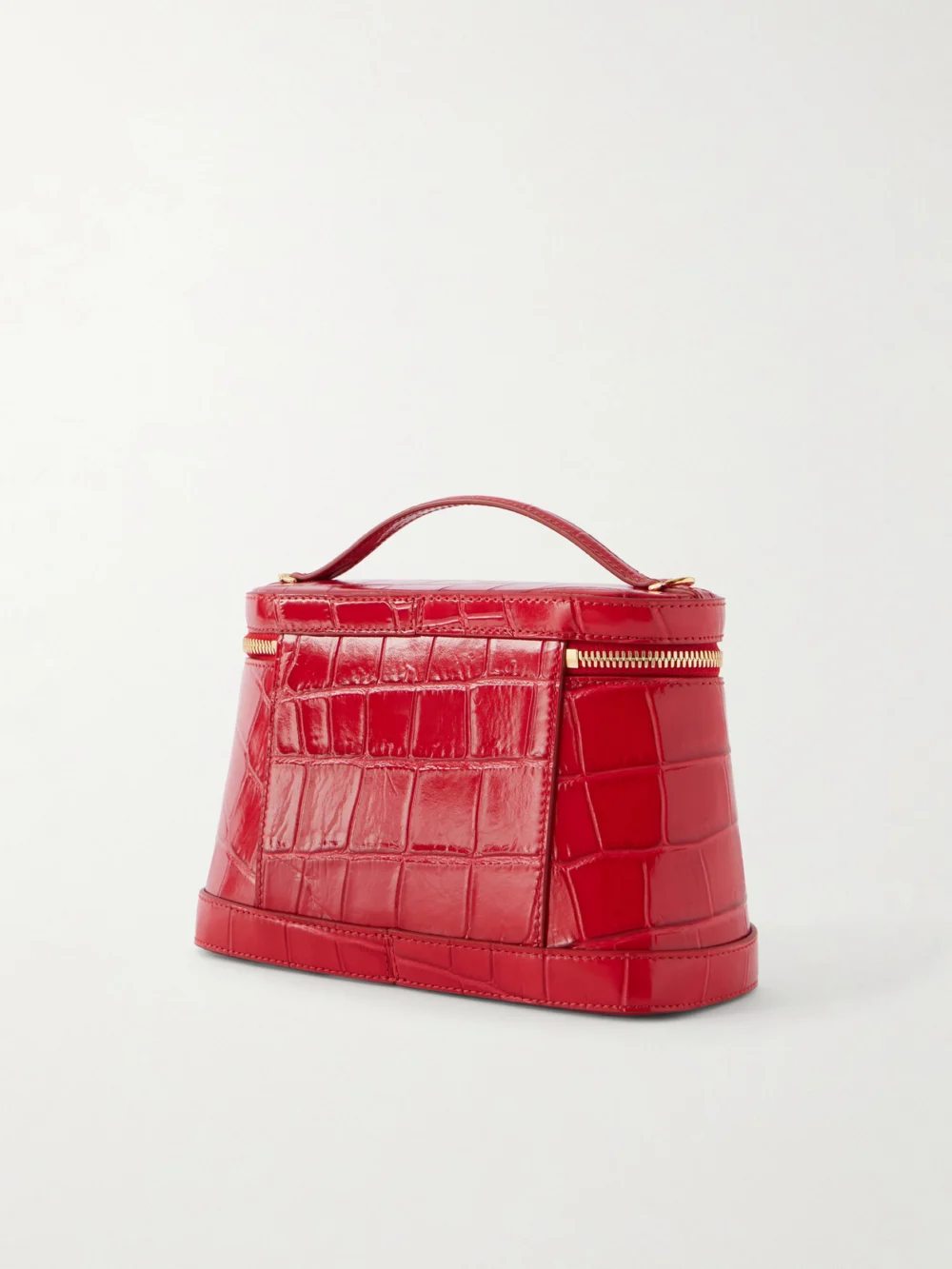Back view of the Jacquemus Le Petit Vanity Croc-effect Leather Top-handle Bag