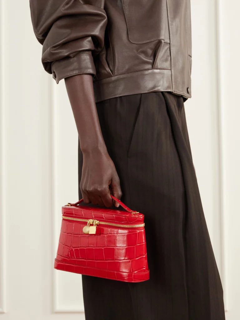 Jacquemus Le Petit Vanity Croc-effect Leather Top-handle Bag