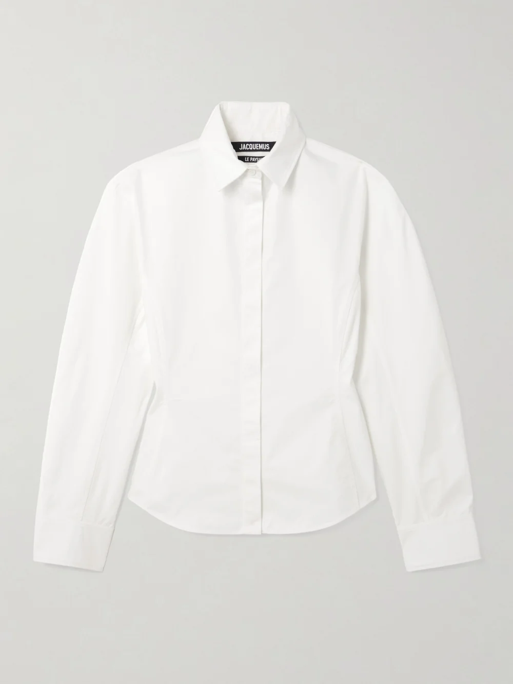 Jacquemus Ovalo Embroidered Cotton-poplin Shirt in white