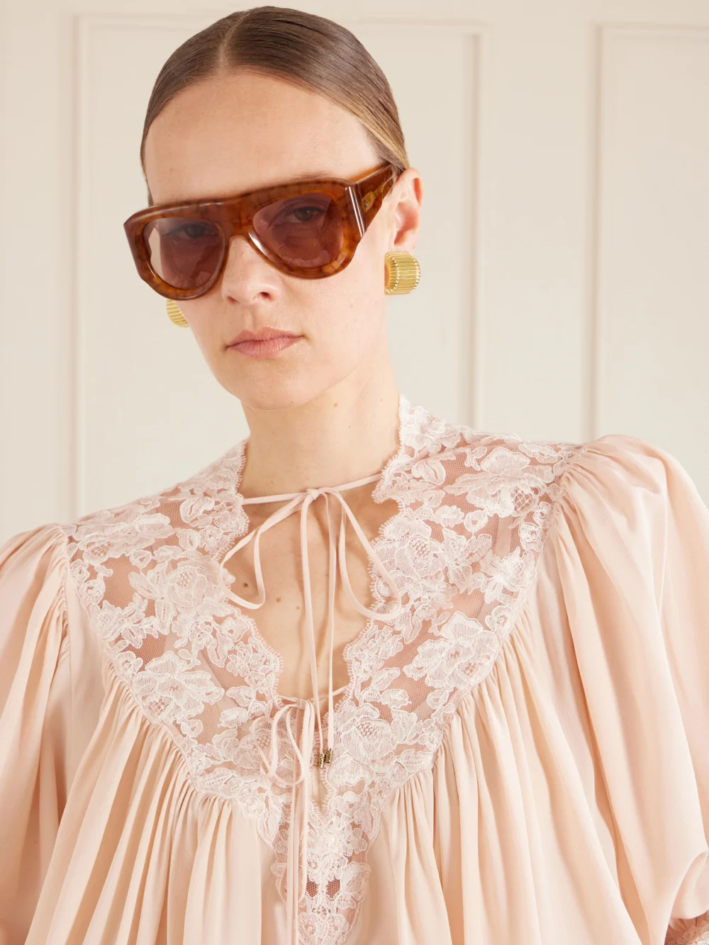 Jacques Marie Mage Barclay D-frame Tortoiseshell Acetate Sunglasses, styled view