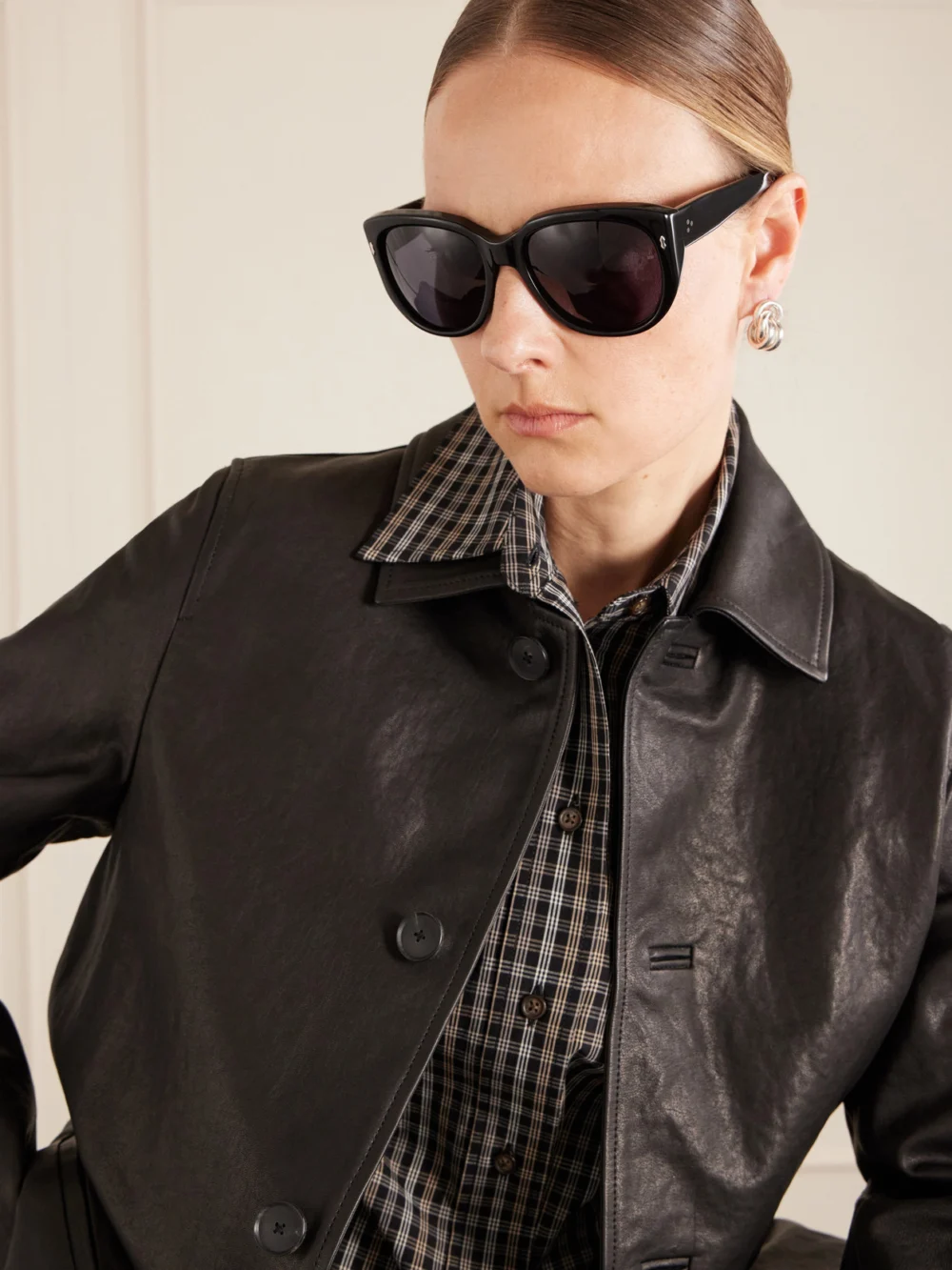 Jacques Marie Mage Roxy Round-frame Acetate Sunglasses, styled view