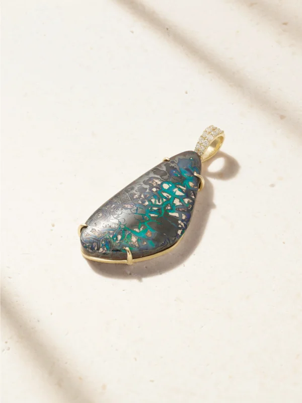 Jacquie Aiche 14-karat Gold, Opal and Diamond Pendant