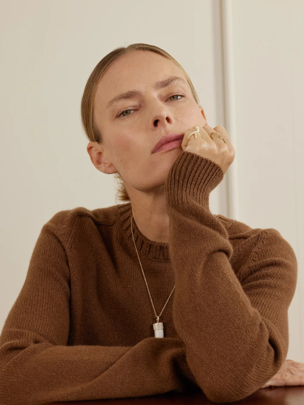 Jacquie Aiche Sophia 14-karat Gold Diamond Ring, styled view