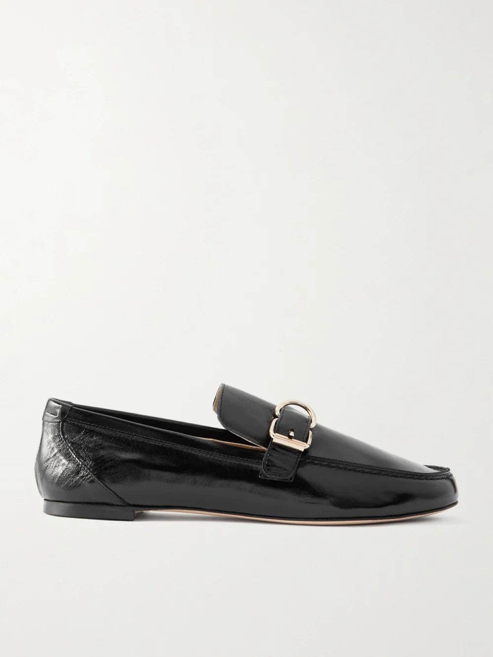 Jamie Haller Buckled Glossed-leather Loafers in black