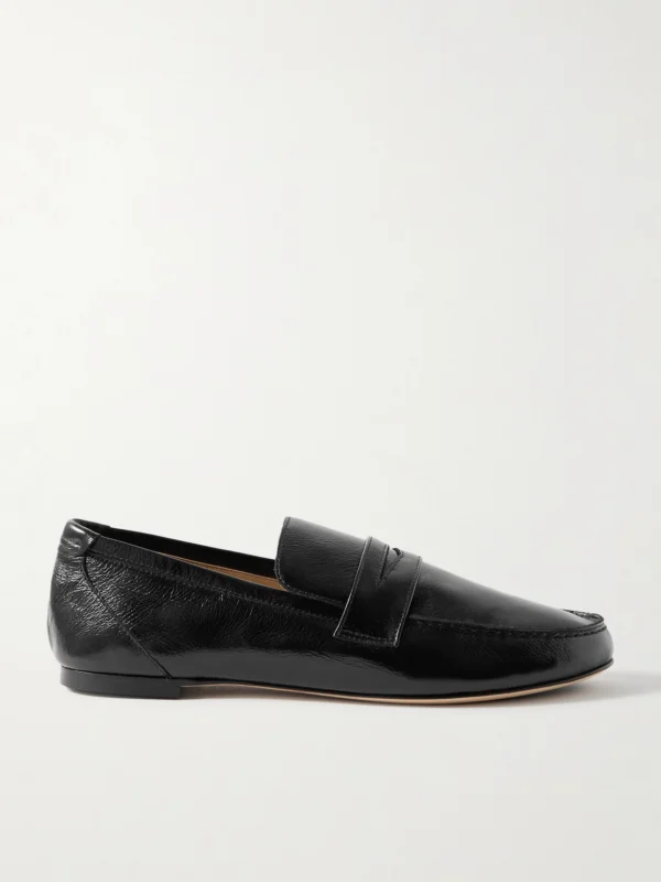 Jamie Haller Crinkled-leather Loafers