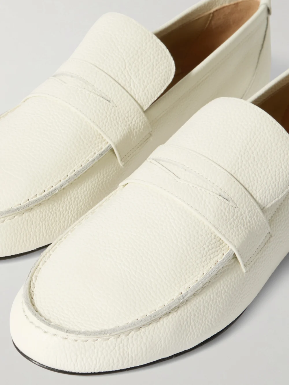 Close-up detail of the Jamie Haller Leather Loafers