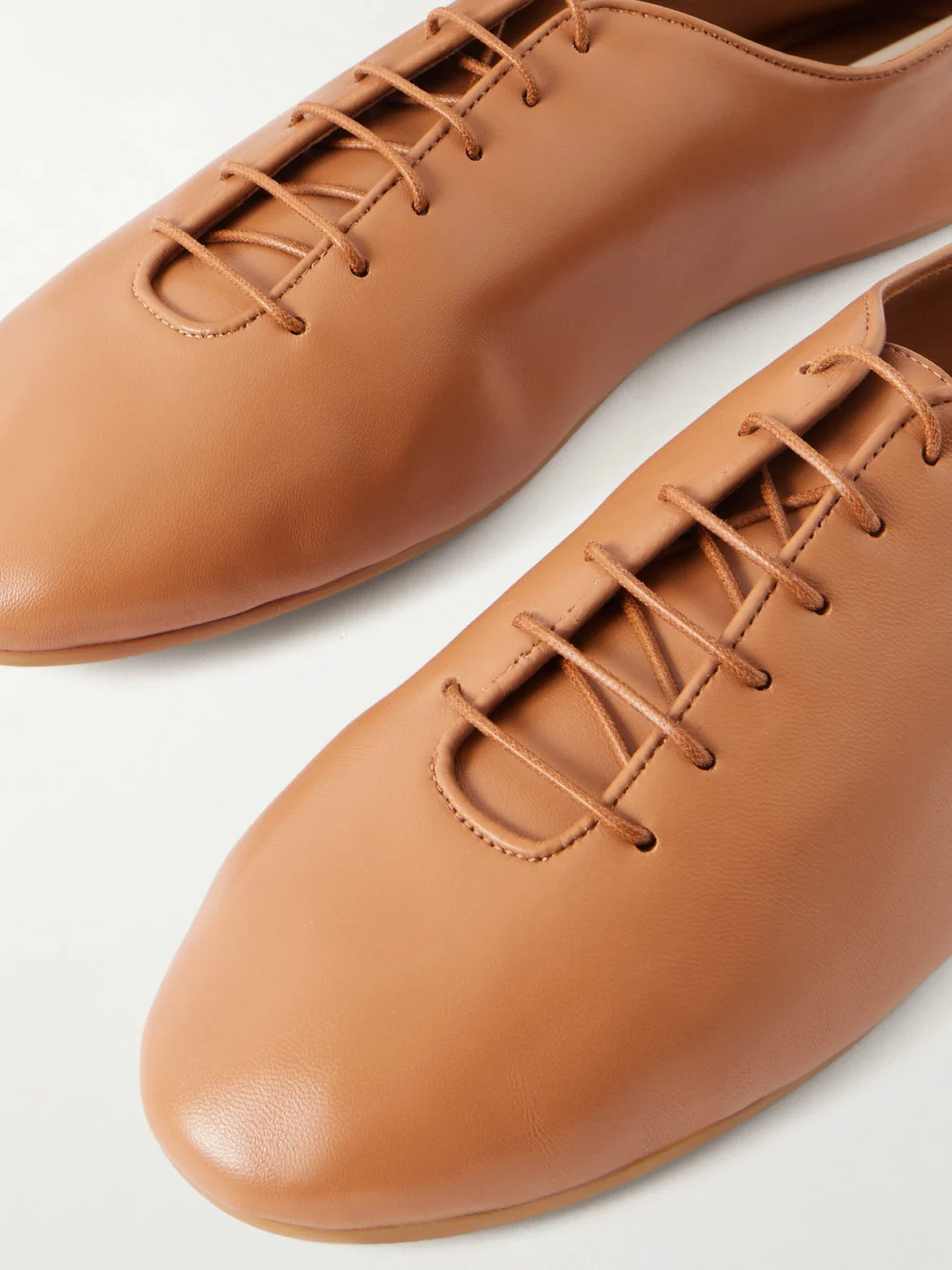Close-up detail of the Jamie Haller The Jazz Slipper Leather Brogues