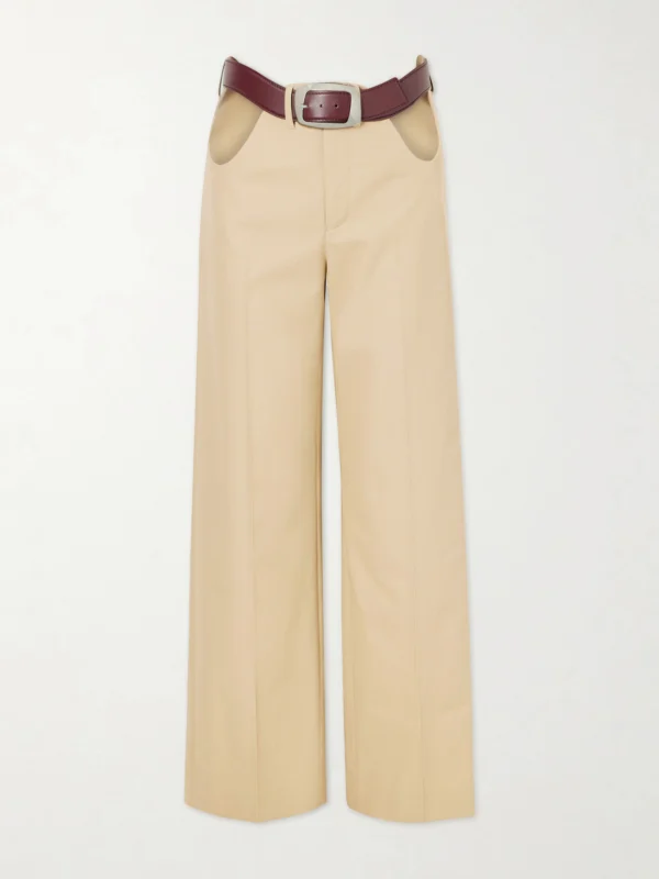 Jean Paul Gaultier Cut-out Mid-rise Straight-leg Cotton Pants