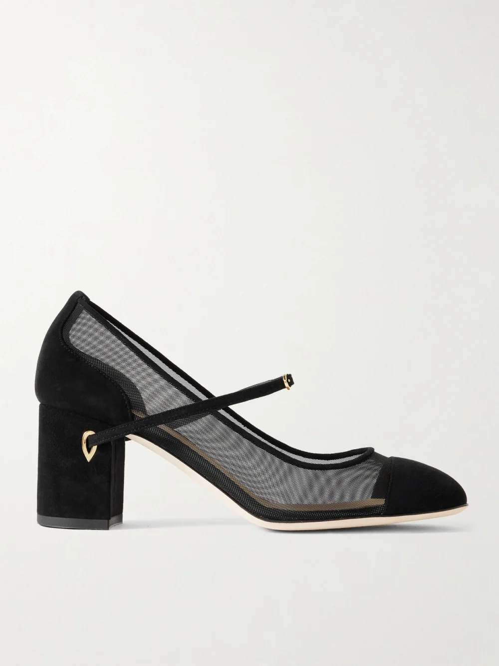 Jennifer Chamandi Paolo 65 Mesh and Suede Pumps in black