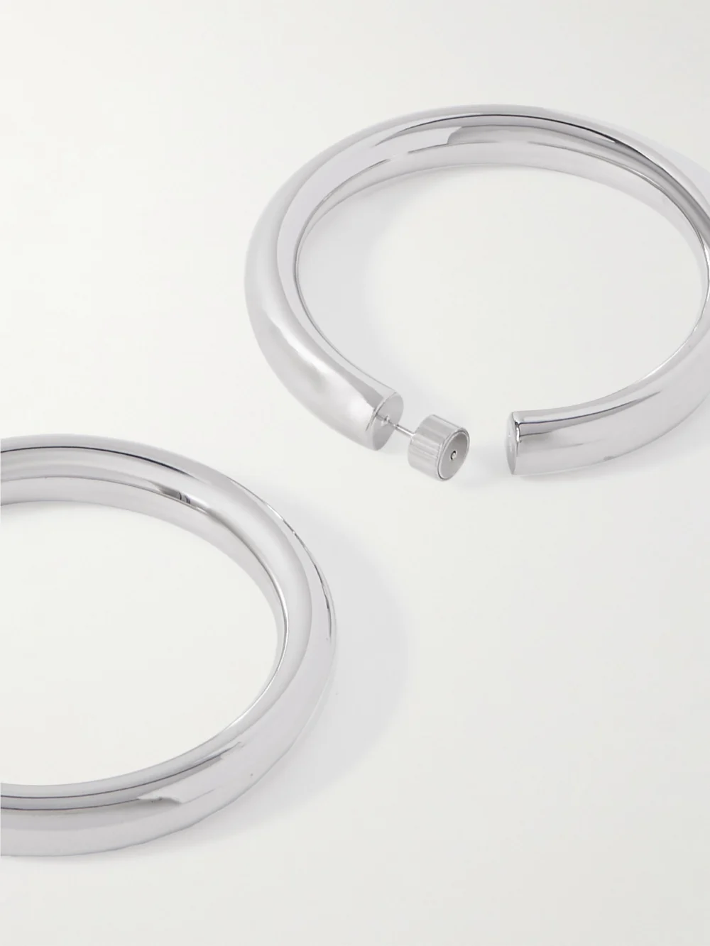 Close-up detail of the Jennifer Fisher Jamma Silver-plated Hoop Earrings