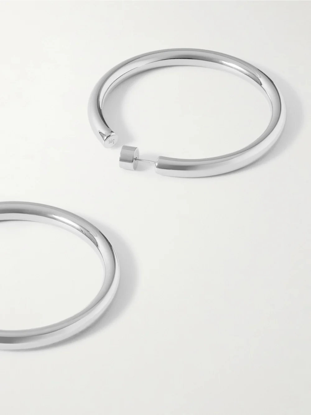 Close-up detail of the Jennifer Fisher Natasha Silver-plated Hoop Earrings