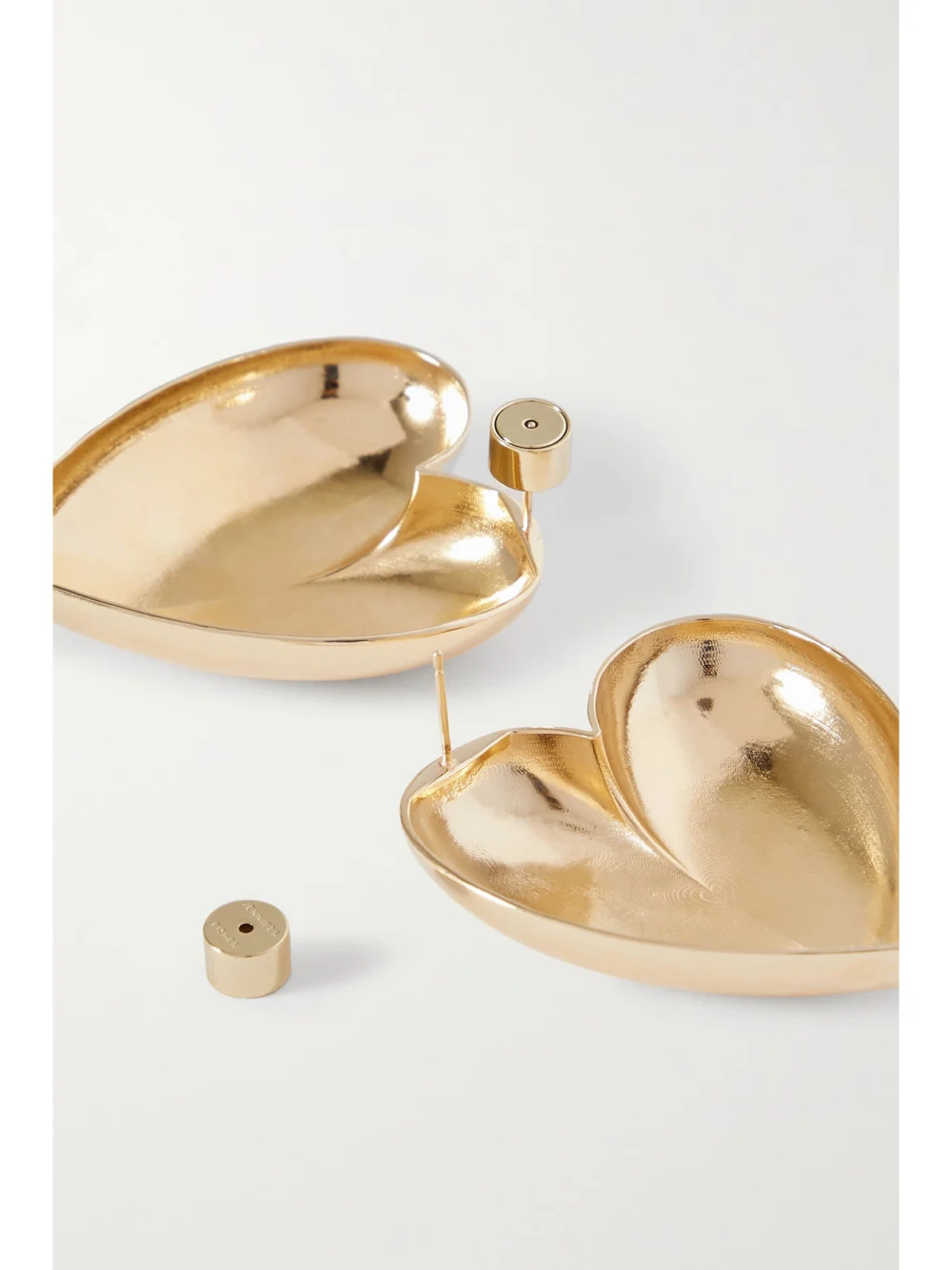 Back view of the Jennifer Fisher Puffy Heart Gold-plated Earrings