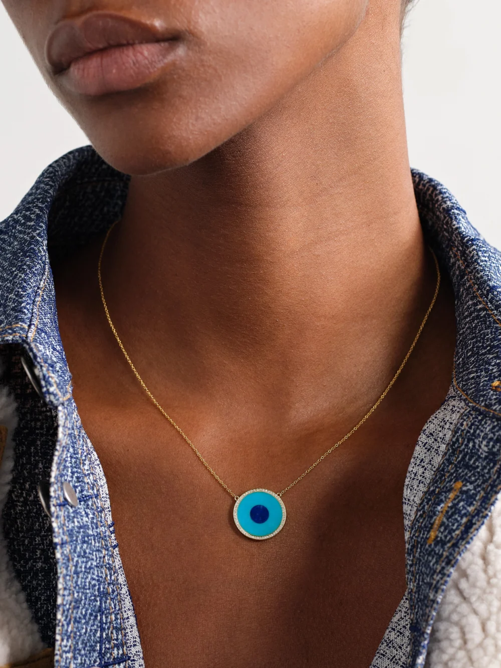 Jennifer Meyer Evil Eye 18-karat Gold Multi-stone Necklace, styled view
