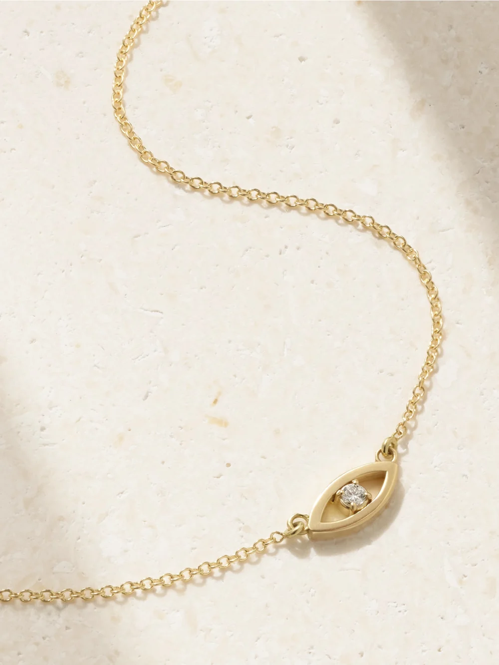 Jennifer Meyer Evil Eye Mini 18-karat Gold Diamond Necklace