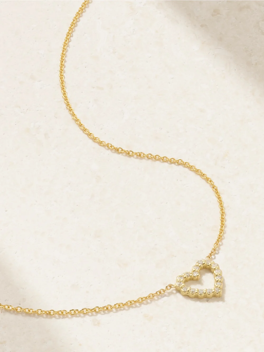 Jennifer Meyer Open Heart 18-karat Gold Diamond Necklace