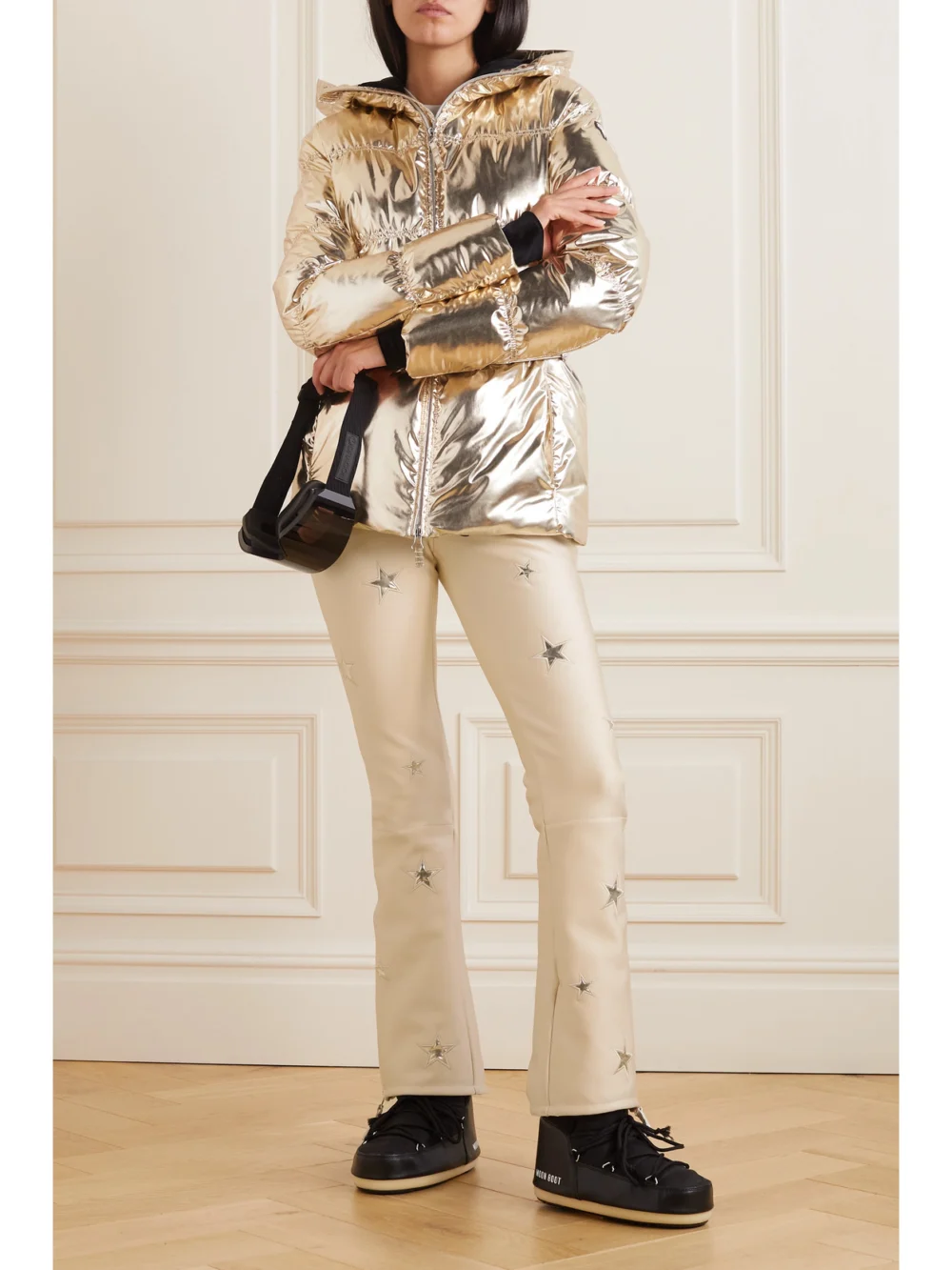 Jetset Acquarius Embroidered Ski Pants, worn by a model