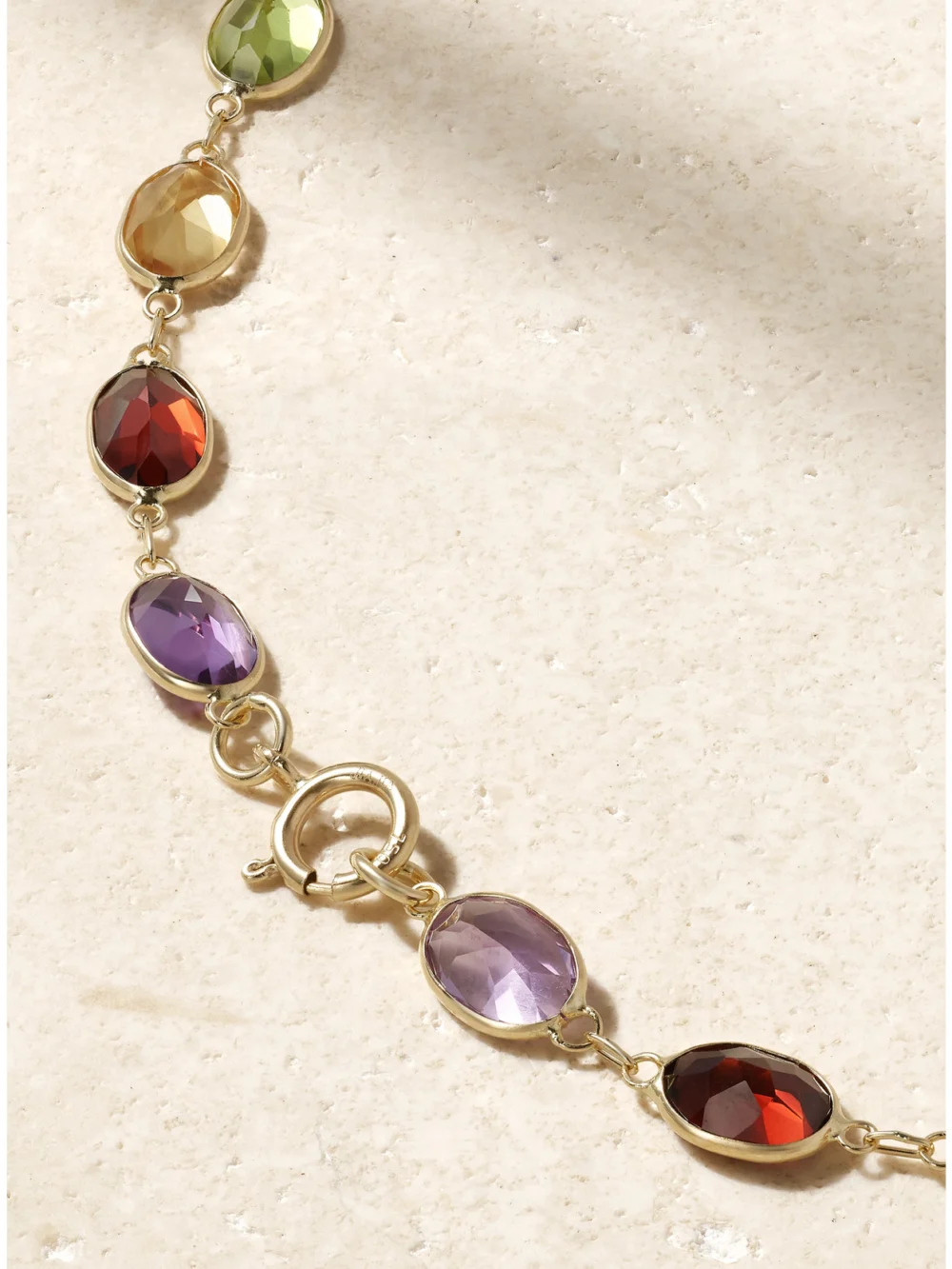 Back view of the Jia Jia Chakra Gold Multi-stone Necklace