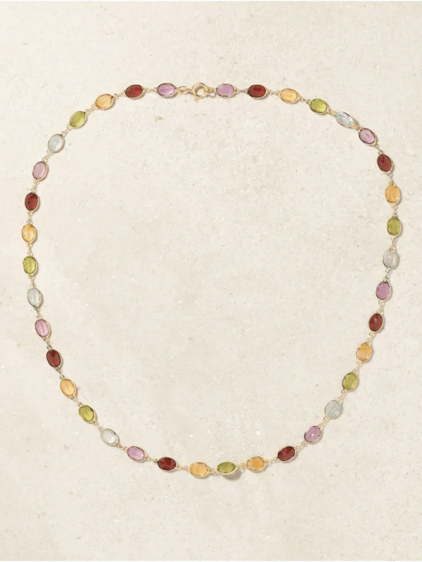 Jia Jia Chakra Gold Multi-stone Necklace