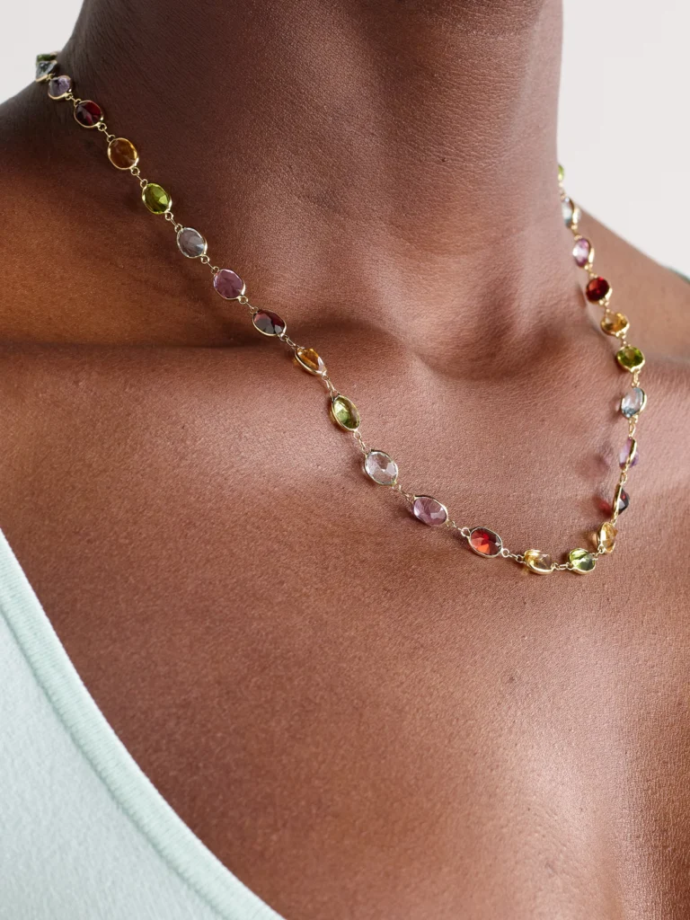 Jia Jia Chakra Gold Multi-stone Necklace