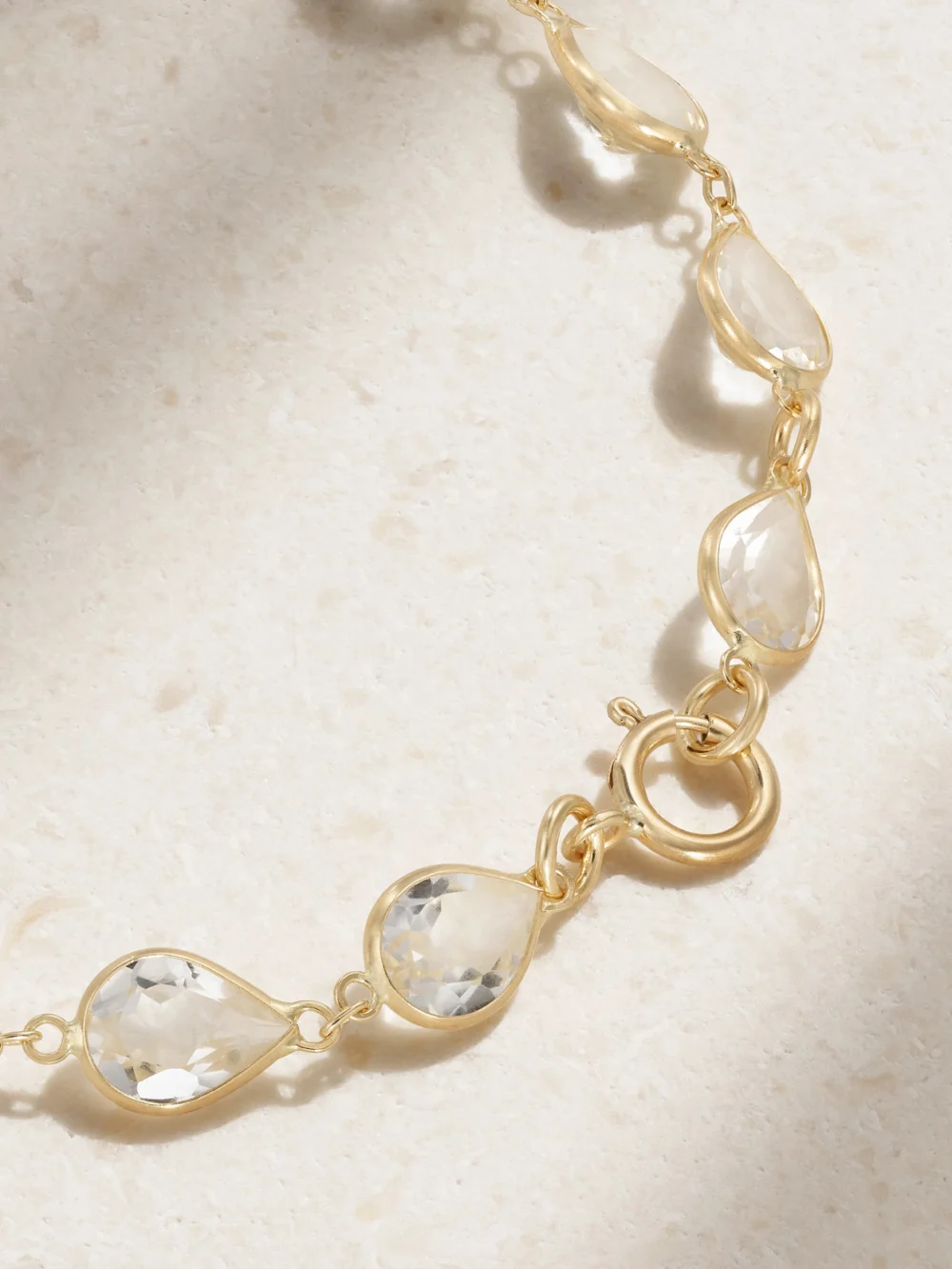 Close-up detail of the Jia Jia Chakra Gold Topaz Bracelet