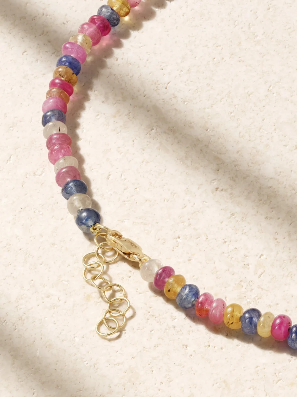 Back view of the Jia Jia Happy Buddha 14-karat Gold, Sapphire and Jade Necklace
