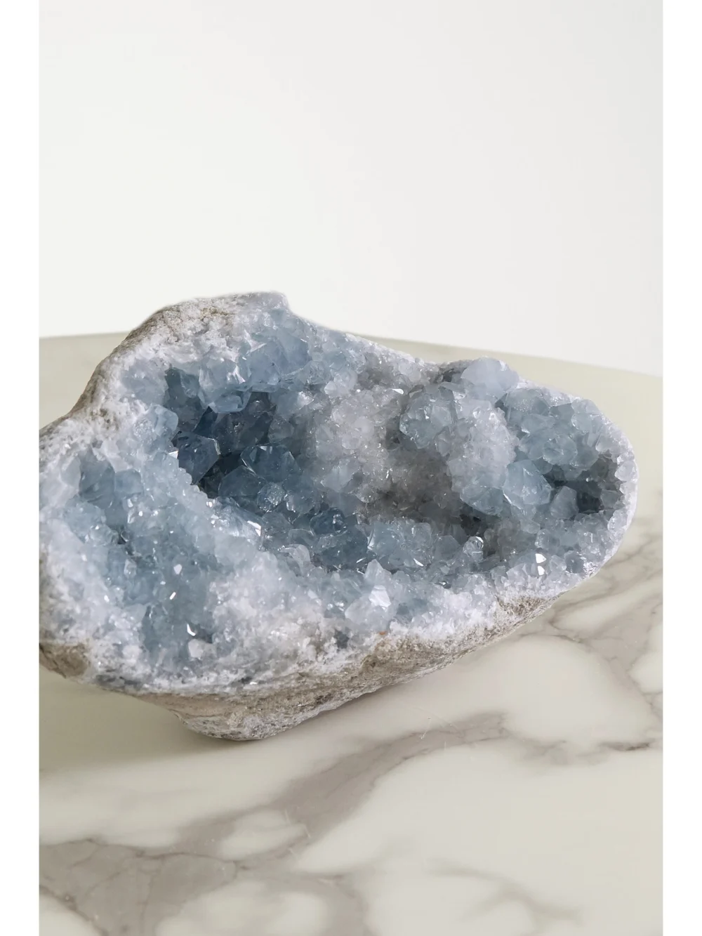 Close-up detail of the JIA JIA Home Extra Large Celestine Geode