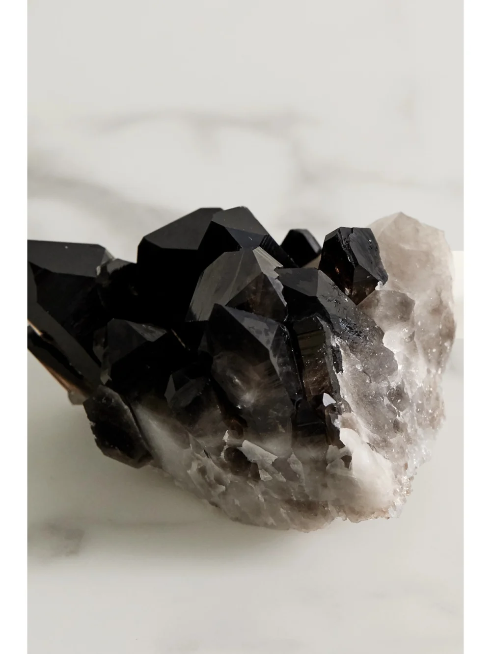 Close-up detail of the JIA JIA Home Smoky Quartz Crystal Cluster