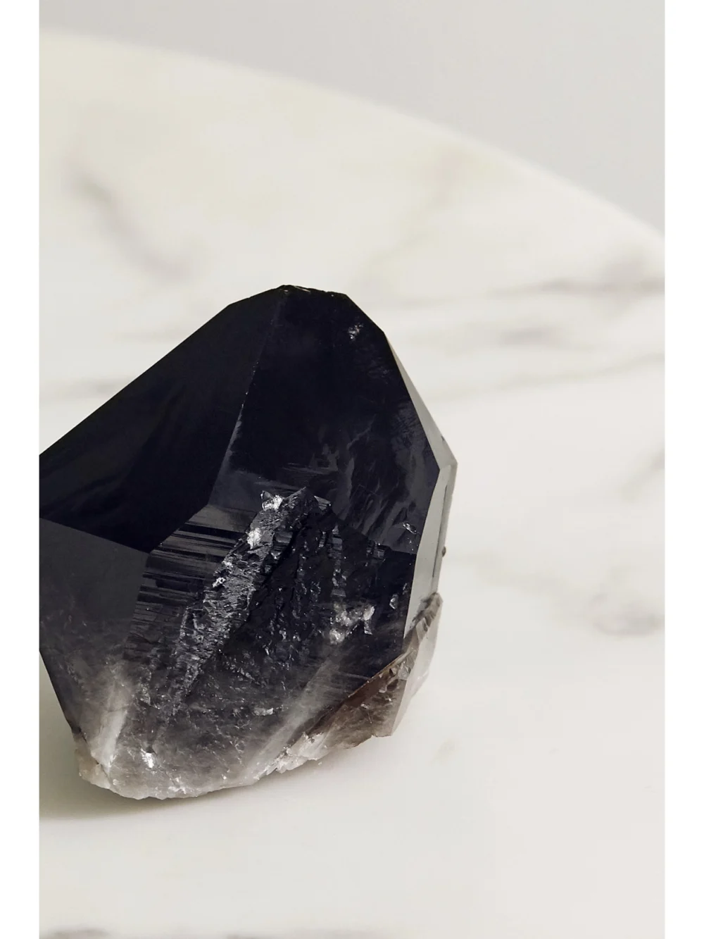 Close-up detail of the JIA JIA Home Smoky Quartz Crystal Point