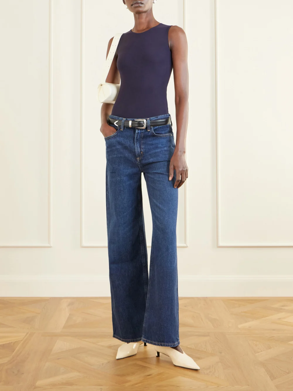 Jil Sander Crinkled Patent-leather Pumps, styled view