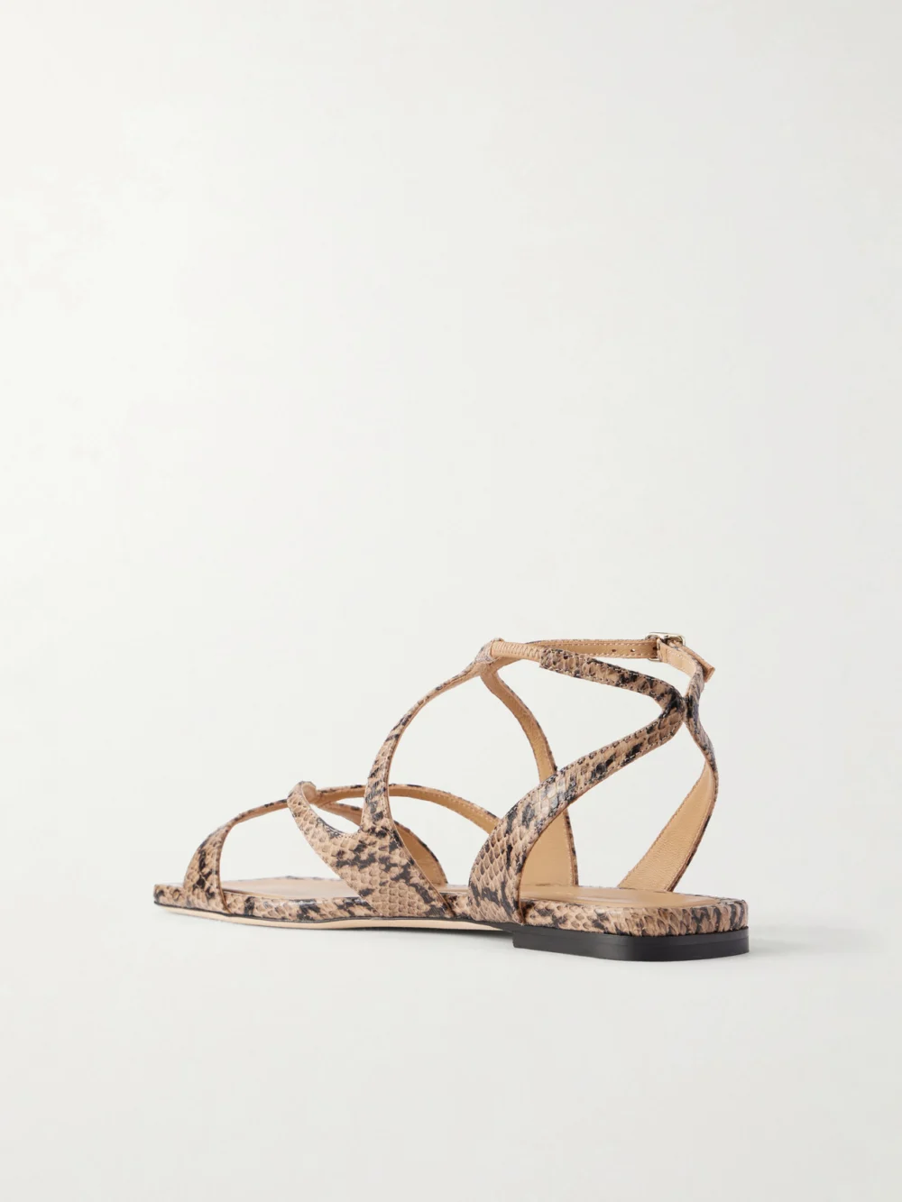 Back view of the Jimmy Choo Ayla Snake-effect Leather Sandals