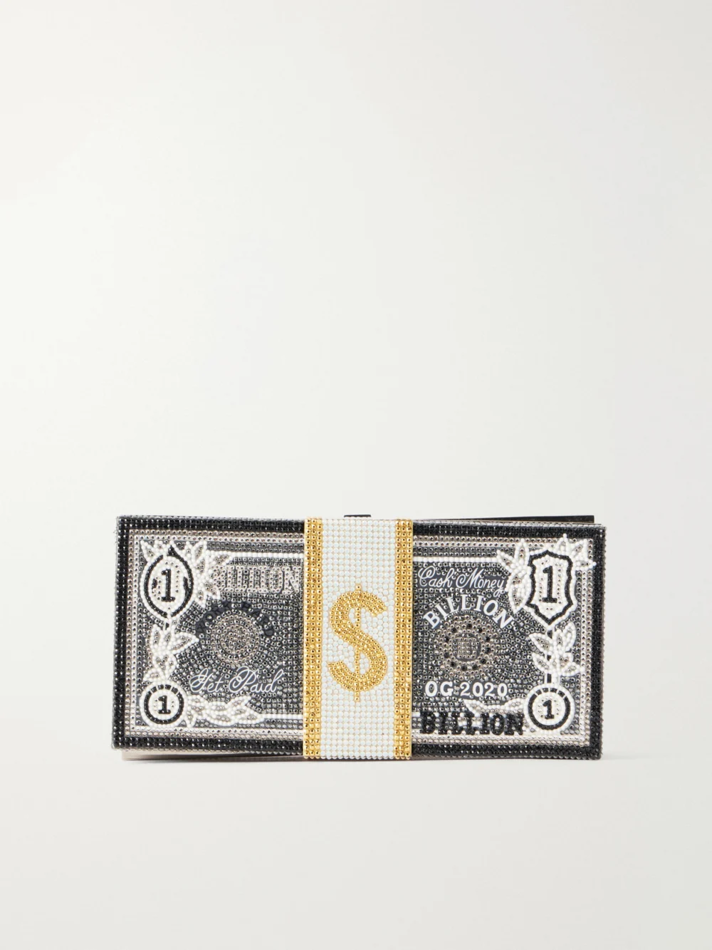 Judith Leiber Couture Billions Stack of Cash Crystal-embellished Silver-tone Clutch in multi