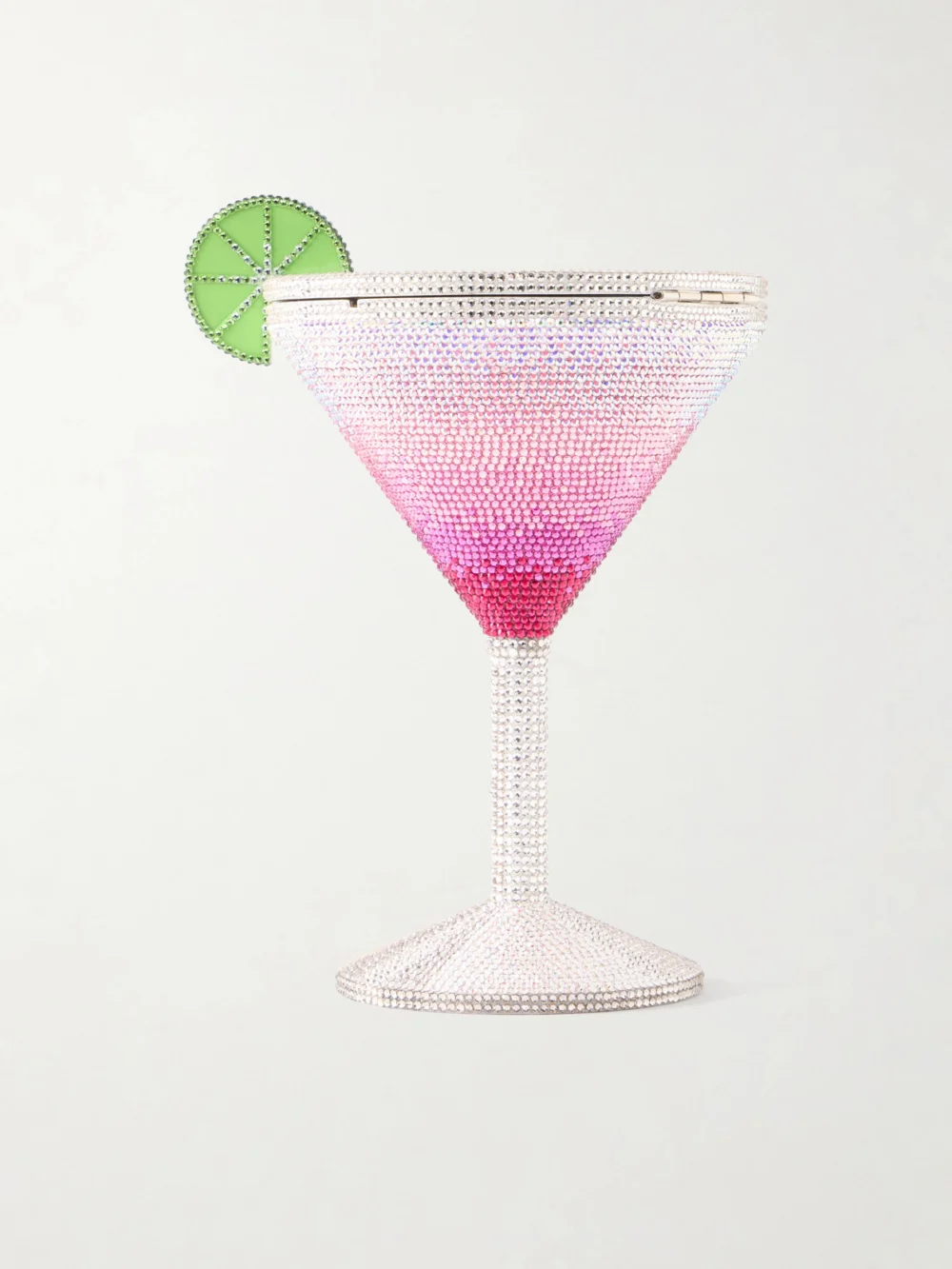 Back view of the Judith Leiber Couture Cosmopolitan Crystal-embellished Silver-tone Clutch